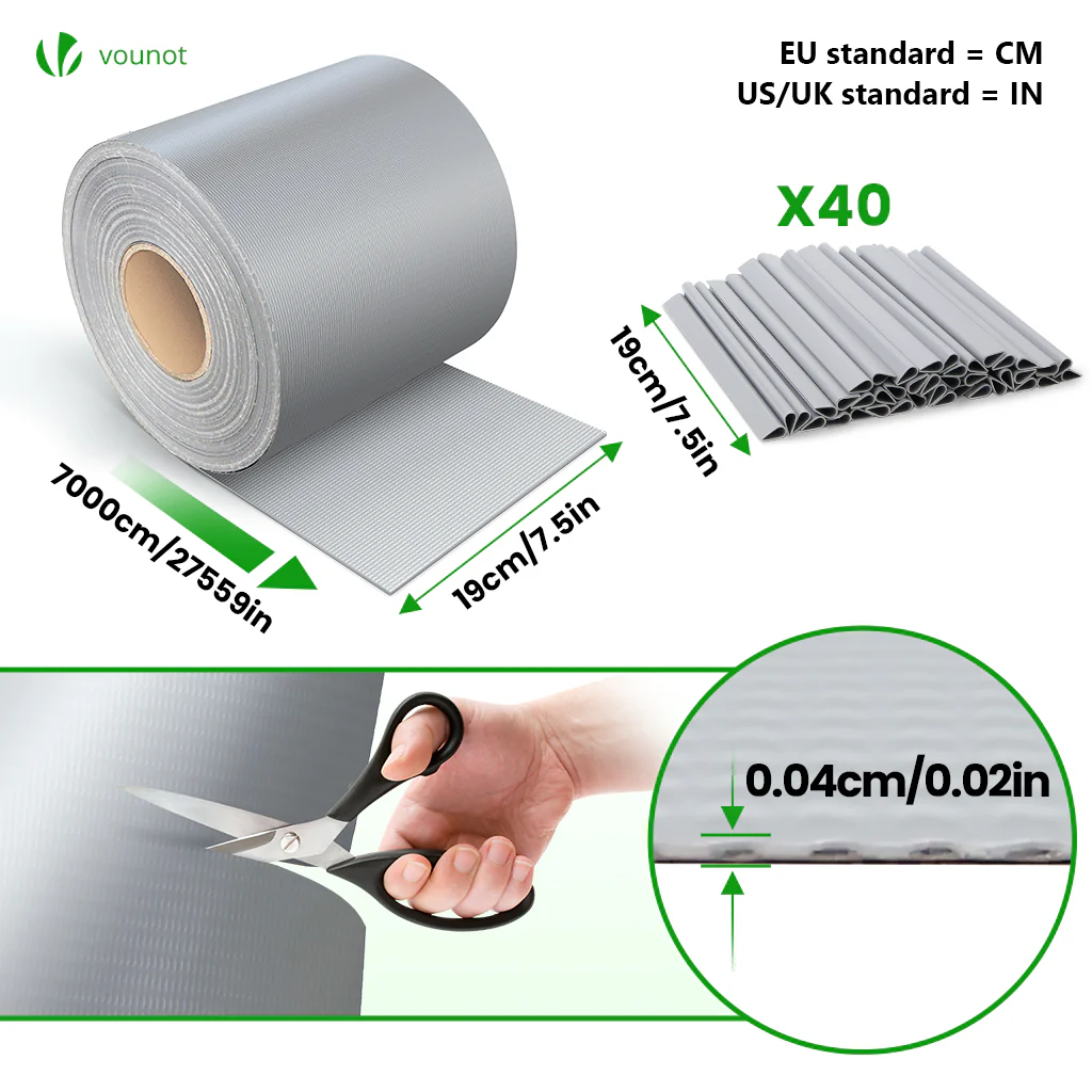 Brise vue occultant PVC 450g/m2 19cm x 70m Gris clair – Image 5
